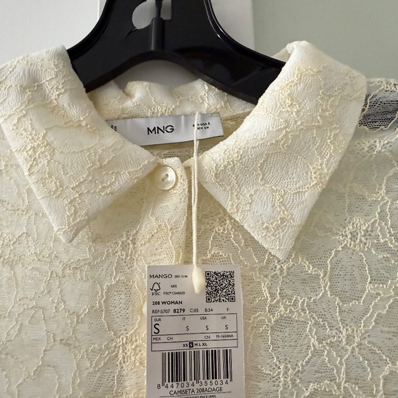 Mango Semi-Transparent Lace Shirt - Picture 6 of 6